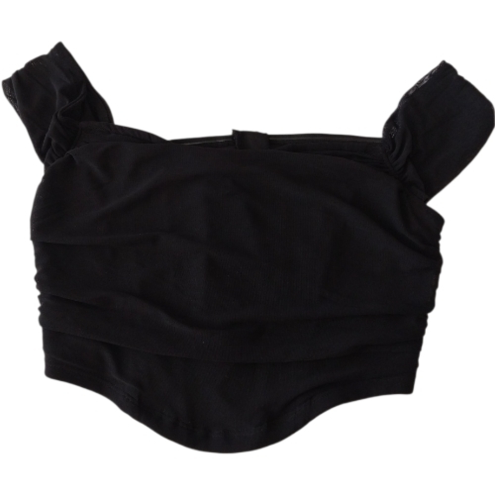 SHEIN Black Ruched Crop Top | Size M | Trendy & Chic